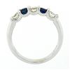 Image 8 : New 14K Gold .89 ctw Round Brilliant Diamond Sapphire U Setting Wedding Band Rin