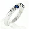 Image 9 : New 14K Gold .89 ctw Round Brilliant Diamond Sapphire U Setting Wedding Band Rin