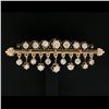 Image 2 : Vintage Victorian Revival 14k Rosy Gold 3.26 ctw Round Diamond Dangle Pin Brooch