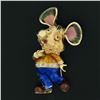 Image 2 : Vintage 14k Gold Diamond Multicolor Enamel Detailed Topo Gigio Mouse Pin Brooch