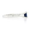 Image 5 : Vintage Platinum 1.05 ctw Square Step Cut Prong Set Sapphire Solitaire Ring