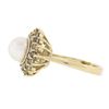 Image 5 : 14K Yellow Gold 7.6mm Pearl Solitaire Ring w/ .85 ctw Fancy Diamond 2 Row Halo