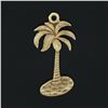 Image 2 : Vintage 14K Gold Detailed Tropical Palm Tree Collectible Flat Charm Pendant