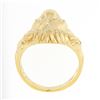 Image 7 : Vintage 14k Yellow Gold Ruby & Diamond Eyes Detailed Textured 3D Lion Head Ring