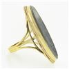 Image 5 : Vintage 14k Gold Large Oval Bezel Metal Cameo Man Woman Twisted Wire Frame Ring