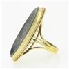 Image 6 : Vintage 14k Gold Large Oval Bezel Metal Cameo Man Woman Twisted Wire Frame Ring