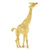 Image 1 : Large 18K Yellow Gold 0.10 ctw Ruby & Diamond Detailed Textured Giraffe Brooch P