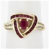 Image 1 : Solid 14k Yellow Gold 1.10 ctw Channel Set Diamond & Ruby Infinity Knot Band Rin