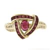 Image 4 : Solid 14k Yellow Gold 1.10 ctw Channel Set Diamond & Ruby Infinity Knot Band Rin