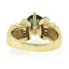 Image 7 : 14k Yellow Gold Oval Prong Peridot Tapered Baguette Diamond Side Engagement Ring