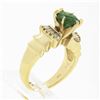 Image 9 : 14k Yellow Gold Oval Prong Peridot Tapered Baguette Diamond Side Engagement Ring