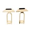 Image 5 : Large Vintage 14k Yellow Gold Flat Rectangular Black Onyx Florentine Cuff Links