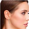 Image 4 : 14WG Oval Diamond Hoop Earrings