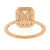 Image 6 : NEW 14k Rose Gold 3.13 ctw Emerald Cut Morganite Solitaire Twisted Wire Work Rin