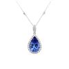 Fashion Pear Shaped Tanzanite Pendant and Chain