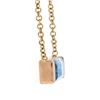 Image 3 : New 14K Rose Gold Emerald Cut Channel Set Blue Topaz Solitaire Pendant & Chain