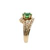Image 3 : 14kt YG Emerald and Diamond Bypass Ring