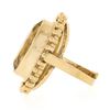 Image 5 : Vintage 18k Gold Milgrain Bezel Oval Citrine Open Work Beaded Large Platter Ring