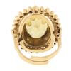 Image 6 : Vintage 18k Gold Milgrain Bezel Oval Citrine Open Work Beaded Large Platter Ring