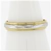 Image 1 : Classic 18k TT Gold Faceted Center w/ Milgrain Eternity Stackable Band Ring