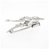 Image 6 : 18K White Gold 1.6 ctw Diamond En Tremblant Detailed Mil grain Butterfly Brooch