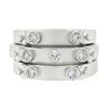 Image 4 : (3) New 14K Gold Puzzle Matte Finish Stack Band Rings W/ 0.46 ctw Bezel Diamonds