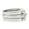Image 5 : (3) New 14K Gold Puzzle Matte Finish Stack Band Rings W/ 0.46 ctw Bezel Diamonds