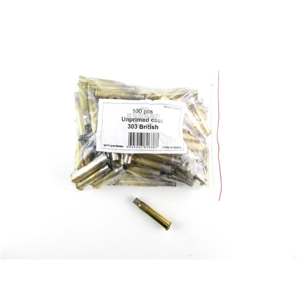 NEW NON-PRIMED PPU .303 BR BRASS CASES LOT