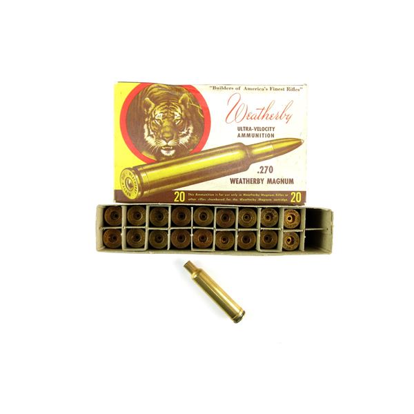 NEW NON-PRIMED WEATHERBY .270 WEATHERBY MAG BRASS CASES LOT