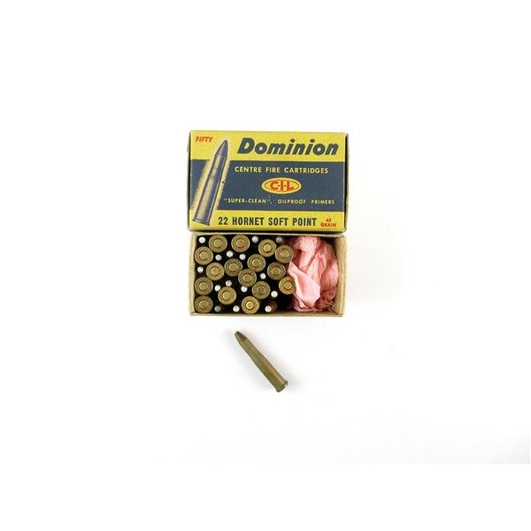 COLLECTIBLE DOMINION .22 HORNET AMMO LOT