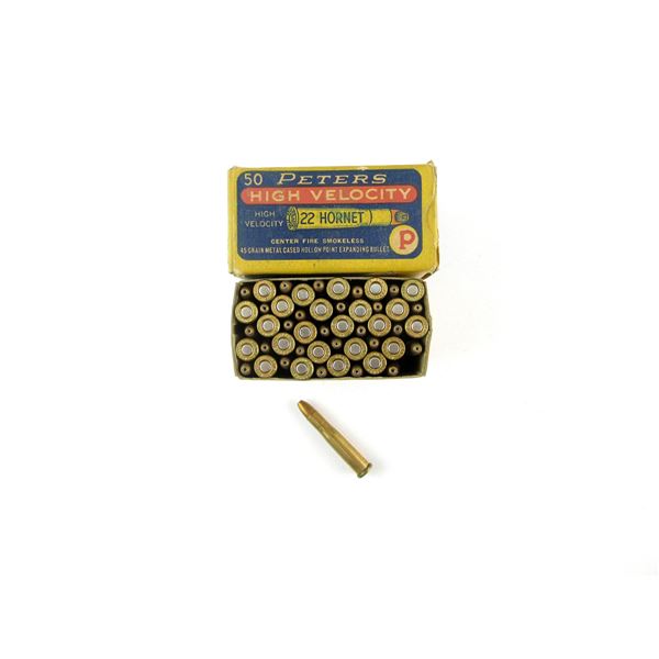 COLLECTIBLE PETERS .22 HORNET AMMO LOT