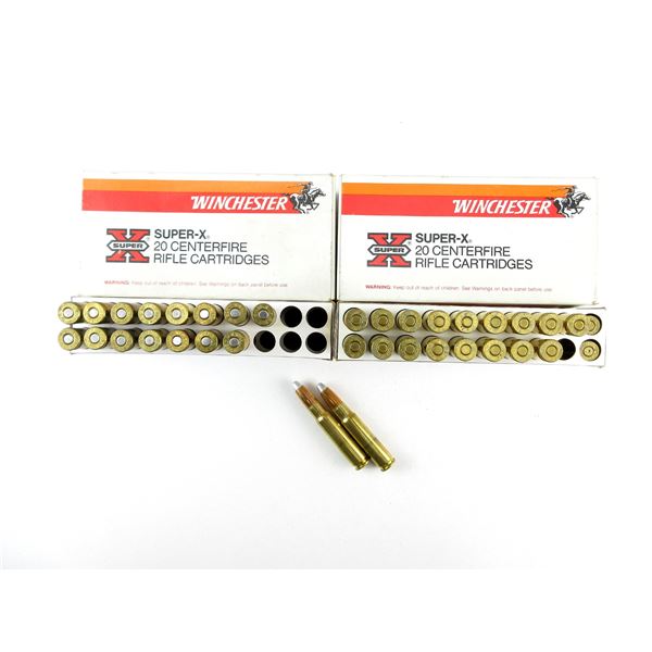 WINCHESTER .358 WIN AMMO AND NON-PRIMED BRASS CASES LOT