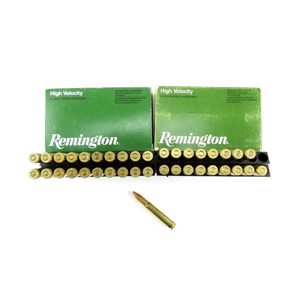 REMINGTON .35 WHELEN AMMO AND NON-PRIMED BRASS CASES LOT
