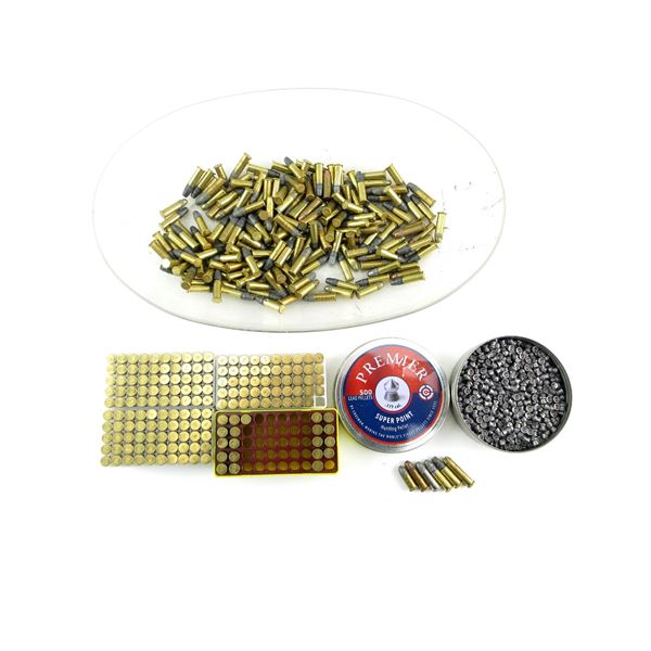 ASSORTED .22 SHORT / LR / .38 S&W AMMO AND .177 CALIBER PELLETS LOT
