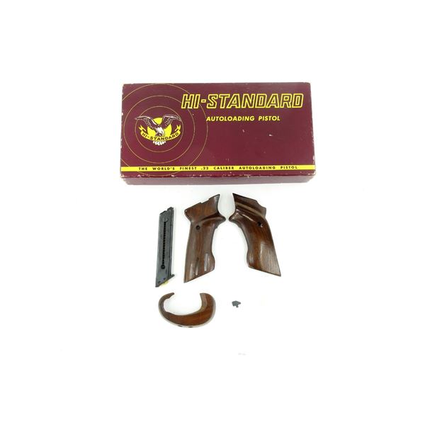 HIGH STANDARD MAGAZINE AND GRIPS LOT