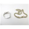 Image 1 : SILVER TYPE DRAGON BRACELET AND CHAIN LOT