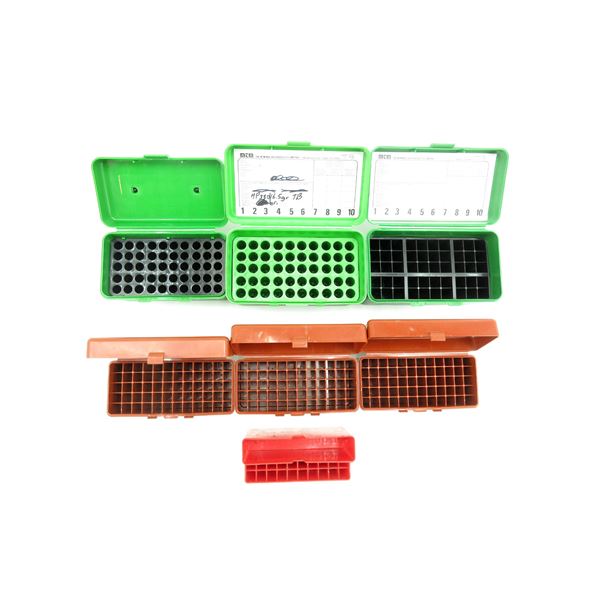 ASSORTED LARGE / MEDIUM RIFLE PLASTIC AMMO CONTAINER LOT