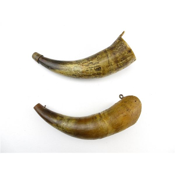 ASSORTED BLACK POWDER HORN LOT