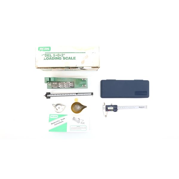 RCBS MODEL 5-0-2 RELOADING SCALE & MASTERCRAFT CALIPER LOT
