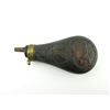 Image 2 : ANTIQUE BRASS PISTOL POWDER FLASK