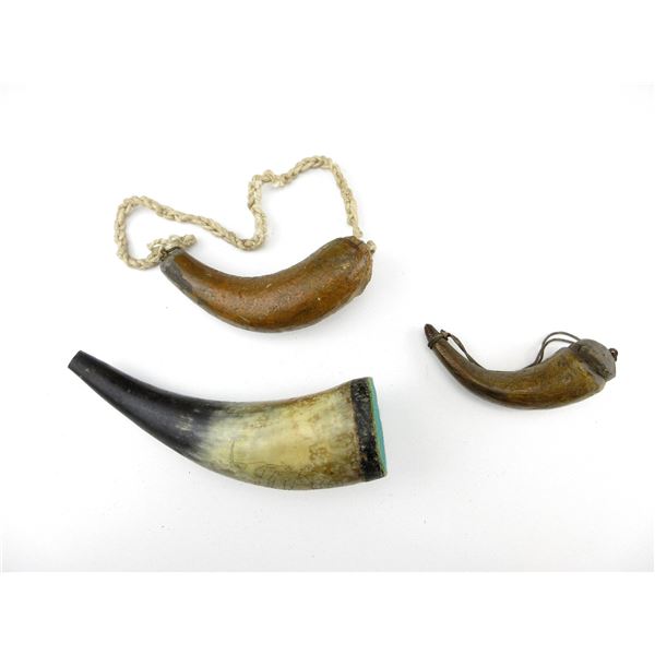 ASSORTED BLACK POWDER HORN LOT