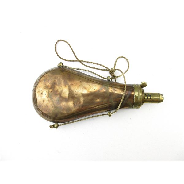 ANTIQUE BRASS POWDER FLASK
