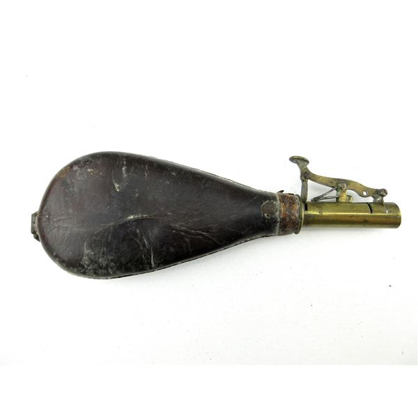 ANTIQUE LEATHER SHOT FLASK