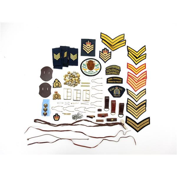 ASSORTED RCMP BUTTONS, BADGES, ETC. LOT