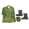 Image 2 : FINNISH MILITARY CAMO UNIFORM, BOOTS, WEB GEAR, ETC. LOT