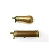 Image 2 : ANTIQUE BRASS PISTOL POWDER FLASK LOT
