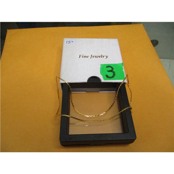 NEW:  15" GOLD TONE NECKLACE
