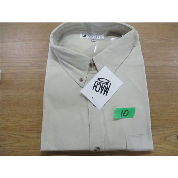 NEW:  MEN'S MACH 5 LIGHT TAN LONG SLEEVE SHIRT (SIZE 4XL)