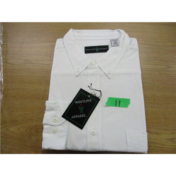 NEW:  MEN'S WESTLINE WHITE LONG SLEEVE SHIRT (SIZE 3XL)