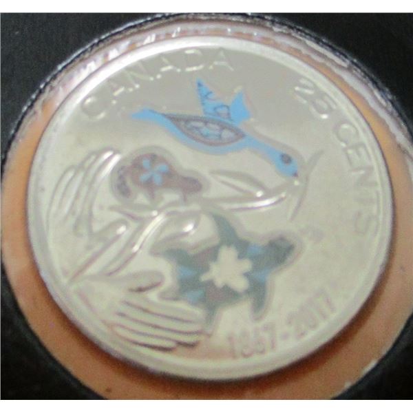 1867 - 2017 GLOW IN THE DARK CANADA QUARTER
